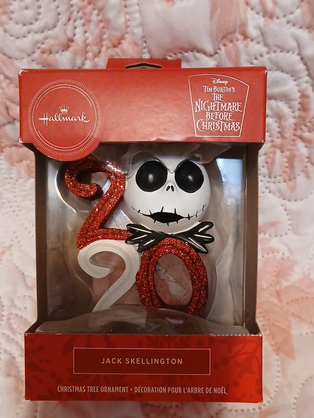 Hallmark Nightmare Before Christmas Jack Skellington Red and White 2020 Ornament